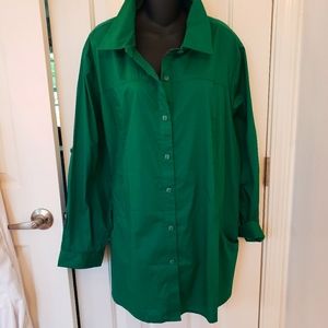 Pretty green joan rivers plus size tunic Shirt jacket 3x